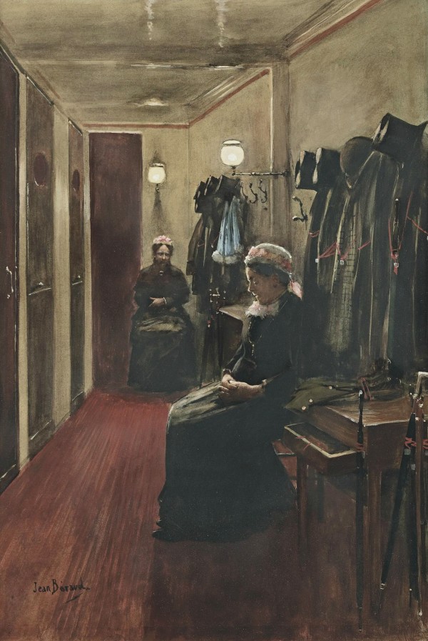 Busy night at the theater by Jean Beraud